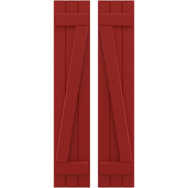Ekena Millwork Americraft 3-Board (2 Batten) Wood Joined Board-n-Batten Shutters w/ Z-Bar, ARW102BB311X77BRH, PR ARW102BB311X77BRH - main
